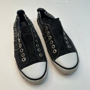 Ed Hardy Black Studded Low Sneakers